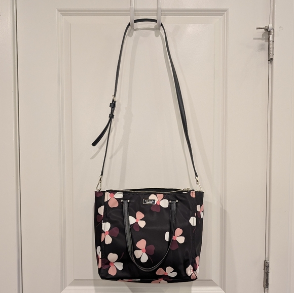 SALE 🎉 Kate Spade Dawn Dusk Buds Medium Satchel Black Floral Women's Bag - Picture 6 of 8